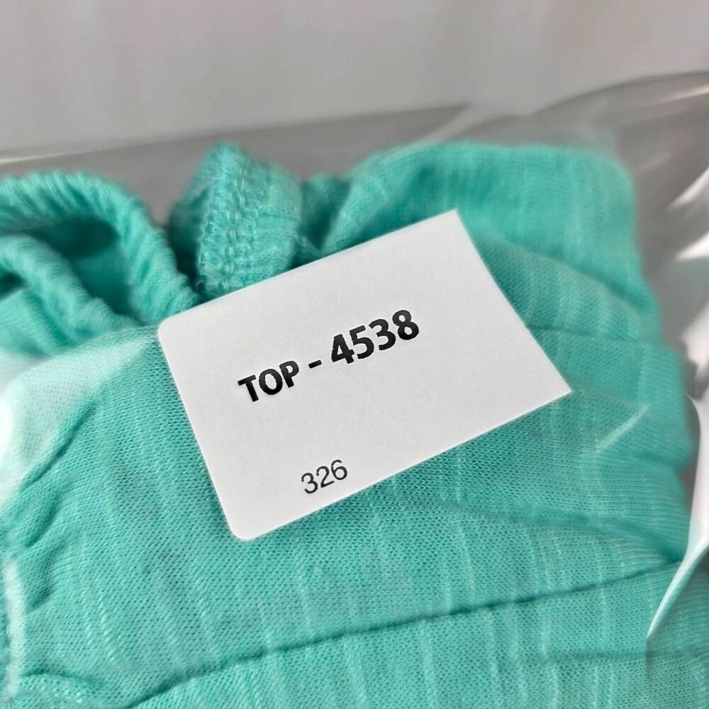 Self Esteem Tie Front Top Women Small Aqua - Picture 8 of 8